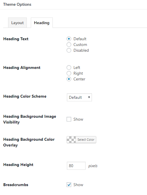 default heading